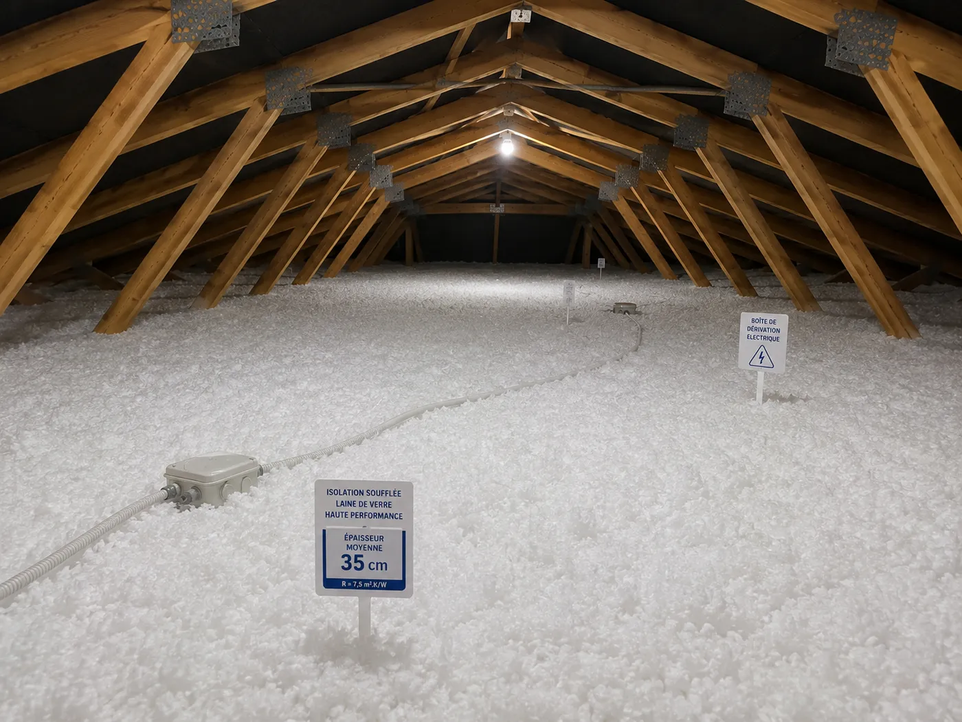 Isolation de combles par soufflage — après